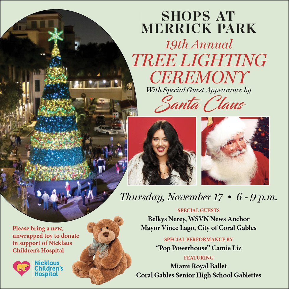 Shops at Merrick Park’s 19th Annual Tree Lighting Ceremony & Santa